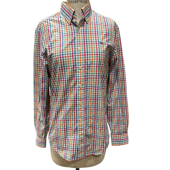Vineyard Vines Slim Fit Gingham Whale Shirt | Size Small - Picture 1 of 7